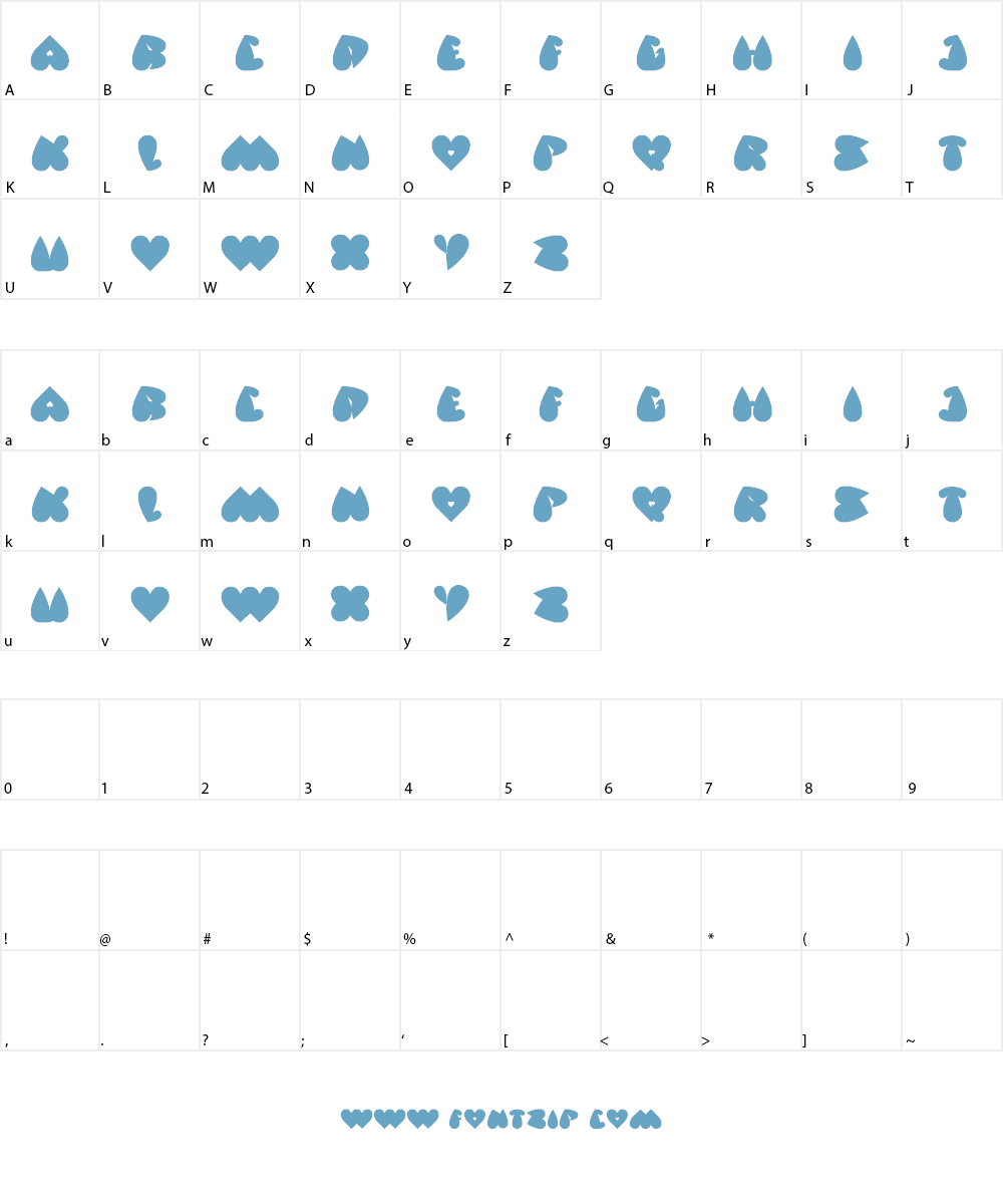 valentine's day Font Character
